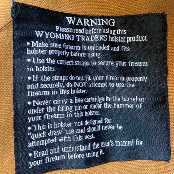 Wyoming Traders Mens XL Brown Canvas Concealed Carry Holster Vest Bronco NWOT - Picture 7 of 13
